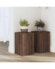 Supports pour plantes 2 pcs chêne marron bois d'ingénierie | Mobilier & Déco