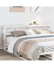 Tête de lit avec étagères blanc 180 cm bois massif de pin | Mobilier & Déco