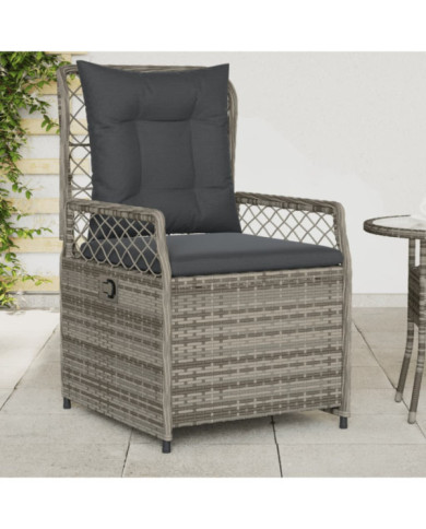Chaises inclinables de jardin lot de 2 gris résine tressée | Mobilier & Déco