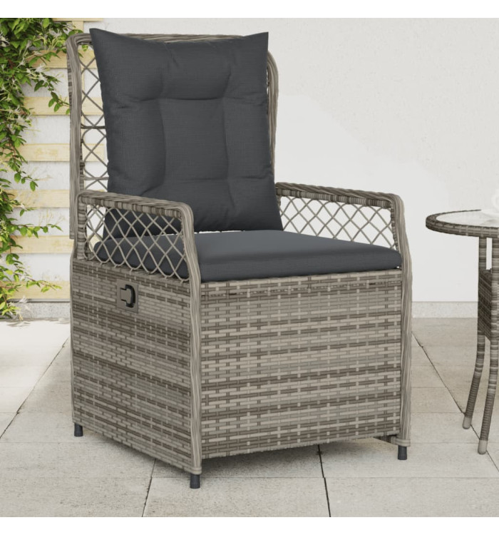 Chaises inclinables de jardin lot de 2 gris résine tressée | Mobilier & Déco
