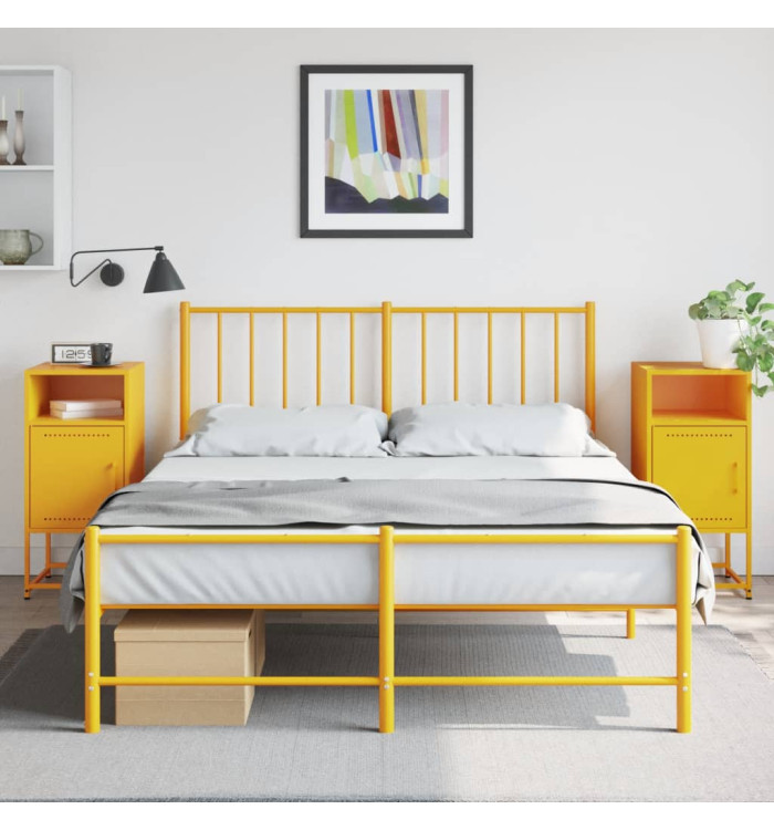 Tables de chevet 2 pcs jaune moutarde 36x39x78 cm acier | Mobilier & Déco