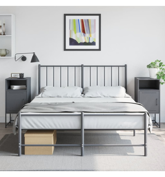 Tables de chevet 2 pcs anthracite 36x39x78 cm acier | Mobilier & Déco