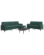 Ensemble de canapés 3 pcs avec coussins et traversins velours | Mobilier & Déco