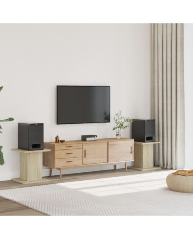 Supports de haut-parleurs 2 pcs chêne sonoma bois d'ingénierie | Mobilier & Déco
