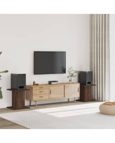Supports de haut-parleurs 2 pcs chêne marron bois d'ingénierie | Mobilier & Déco