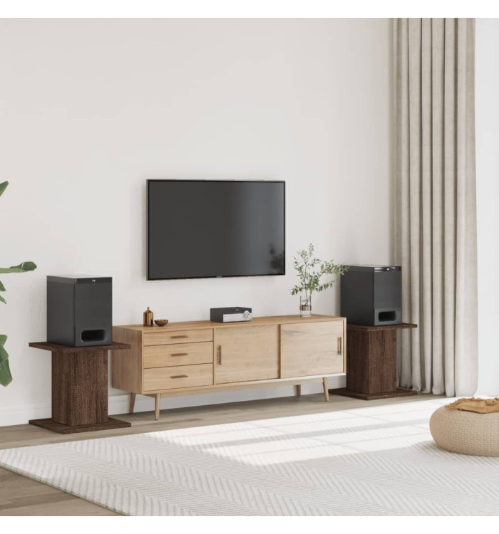 Supports de haut-parleurs 2 pcs chêne marron bois d'ingénierie | Mobilier & Déco