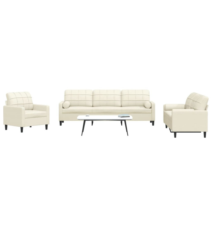 Ensemble de canapés 3 pcs avec coussins et traversins velours | Mobilier & Déco