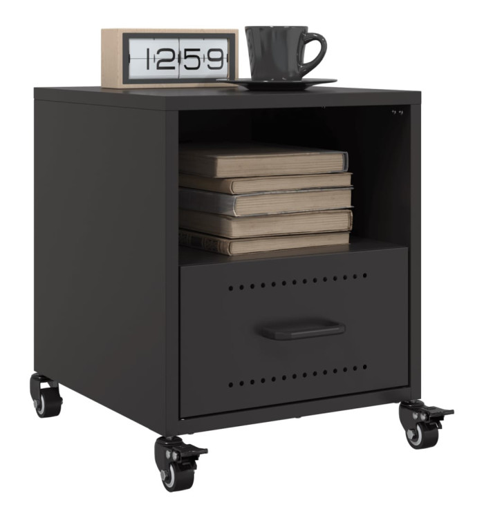 Tables de chevet 2 pcs noir 36x39x43,5 cm acier | Mobilier & Déco