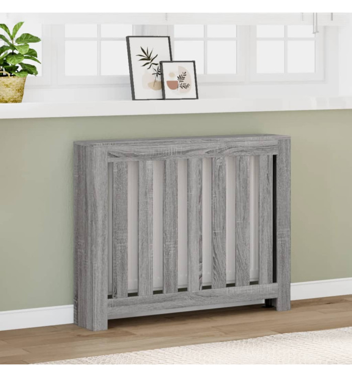 Cache-radiateur sonoma gris 104x20x82 cm bois d'ingénierie | Mobilier & Déco