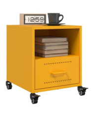 Tables de chevet 2 pcs jaune moutarde 36x39x43,5 cm acier | Mobilier & Déco