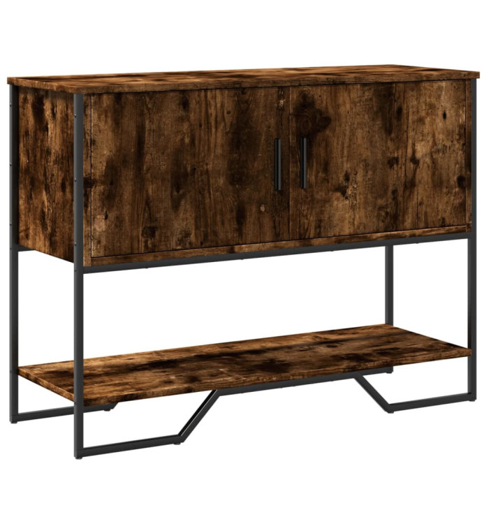 Table console chêne fumé 100x35x74,5 cm bois d'ingénierie | Mobilier & Déco