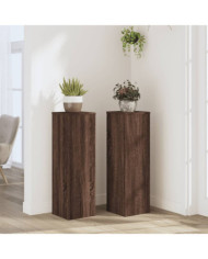Supports pour plantes 2 pcs chêne marron bois d'ingénierie | Mobilier & Déco