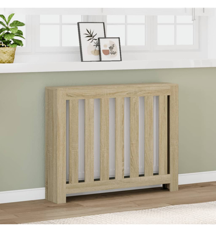 Cache-radiateur chêne sonoma 104x20x82 cm bois d'ingénierie | Mobilier & Déco