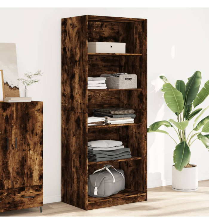Garde-robe chêne fumé 80x50x200 cm bois d'ingénierie | Mobilier & Déco