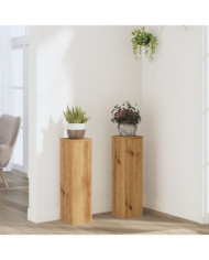 Supports pour plantes 2 pcs chêne artisanal bois d'ingénierie | Mobilier & Déco