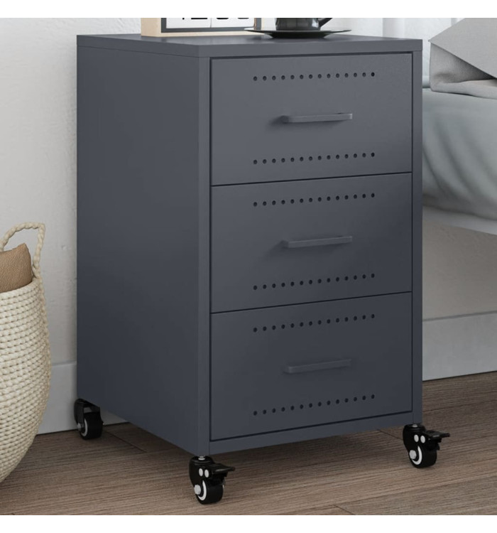 Table de chevet anthracite 36x39x59 cm acier | Mobilier & Déco