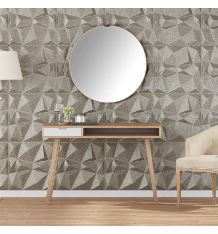Panneaux muraux 12 pcs béton 50x50 cm XPS 3 m² losange | Mobilier & Déco