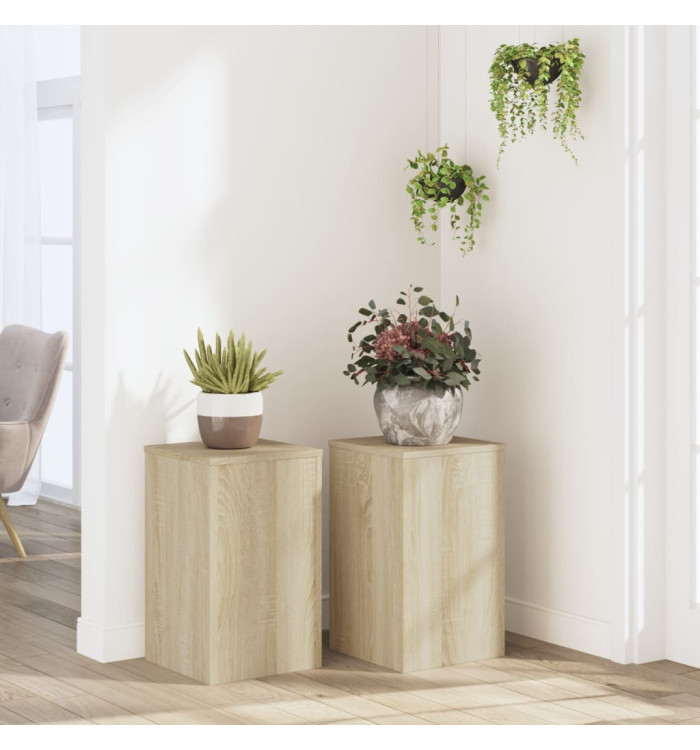 Supports pour plantes 2 pcs chêne sonoma bois d'ingénierie | Mobilier & Déco