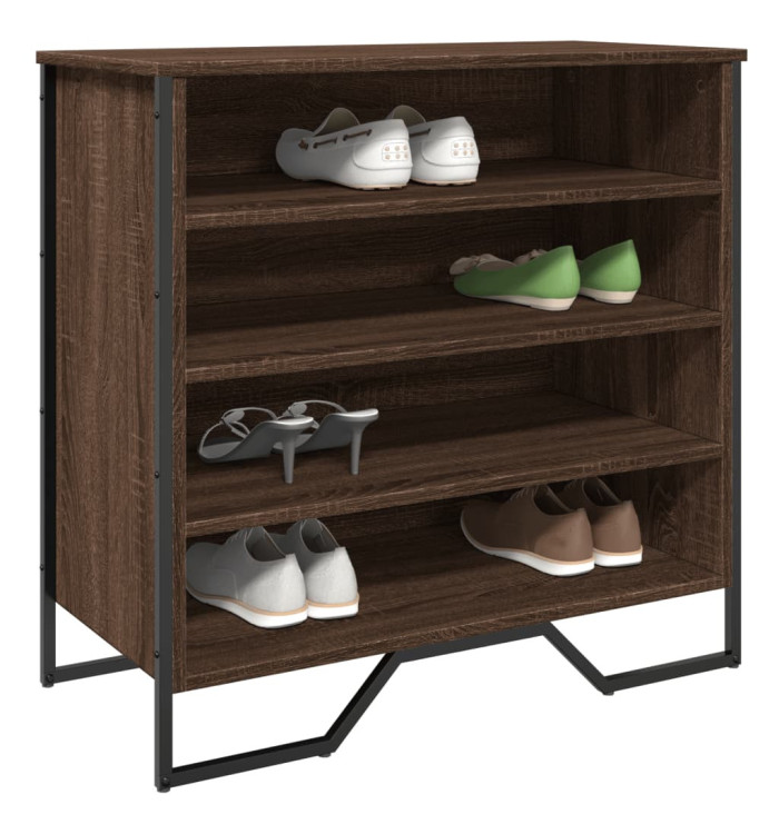 Armoire à chaussures chêne marron 80x38x78 cm bois d'ingénierie | Mobilier & Déco