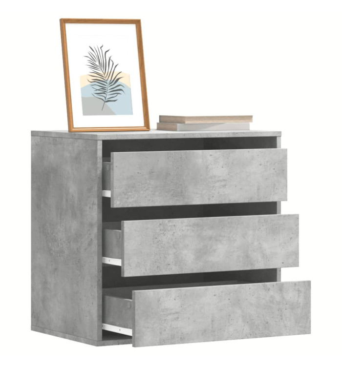 Commode d'angle gris béton 60x41x58 cm bois d'ingénierie | Mobilier & Déco