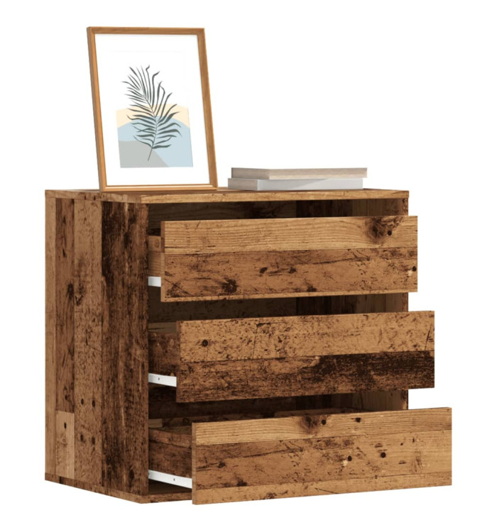 Commode d'angle vieux bois 60x41x58 cm bois d'ingénierie | Mobilier & Déco
