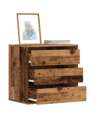 Commode d'angle vieux bois 60x41x58 cm bois d'ingénierie | Mobilier & Déco