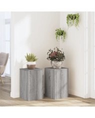 Supports pour plantes 2 pcs gris sonoma bois d'ingénierie | Mobilier & Déco