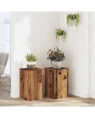 Supports pour plantes 2 pcs vieux bois bois d'ingénierie | Mobilier & Déco