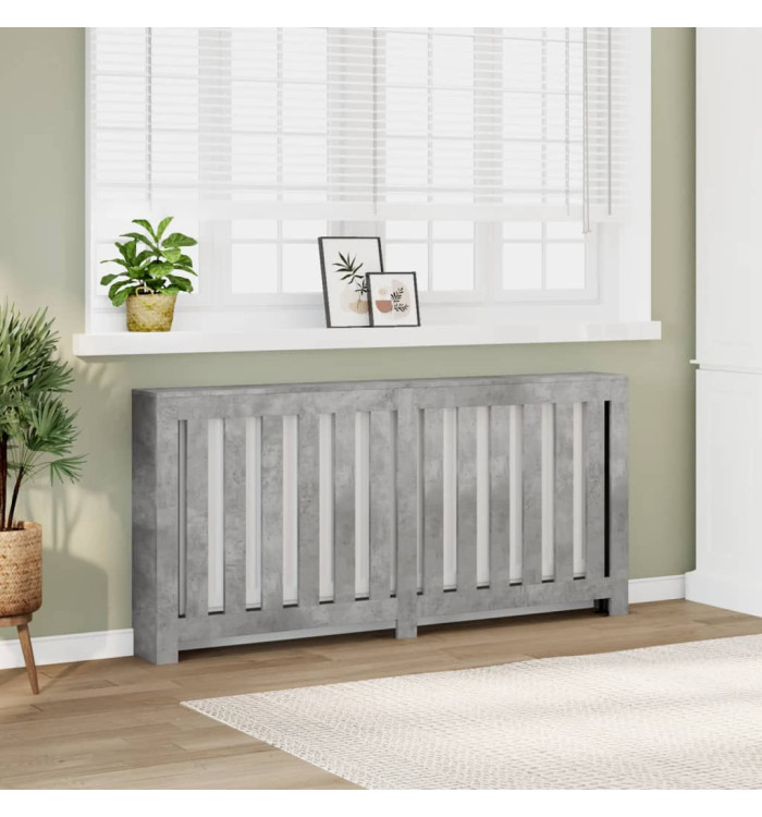 Cache-radiateur gris béton 175x20x82 cm bois d'ingénierie | Mobilier & Déco