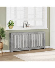 Cache-radiateur gris béton 175x20x82 cm bois d'ingénierie | Mobilier & Déco