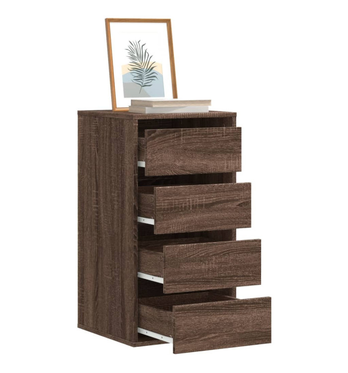 Commode d'angle chêne marron 40x41x76 cm bois d'ingénierie | Mobilier & Déco