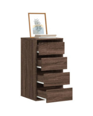 Commode d'angle chêne marron 40x41x76 cm bois d'ingénierie | Mobilier & Déco