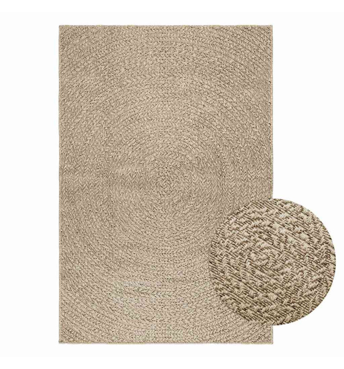 Tapis ZIZUR beige 120x170 cm aspect de jute intérieur extérieur | Mobilier & Déco