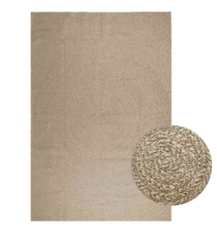 Tapis ZIZUR beige 240x340 cm aspect de jute intérieur extérieur | Mobilier & Déco