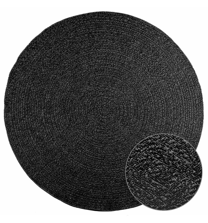 Tapis ZIZUR Ø 200 cm aspect de jute intérieur extérieur | Mobilier & Déco