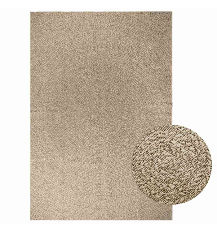Tapis ZIZUR beige 200x290 cm aspect de jute intérieur extérieur | Mobilier & Déco