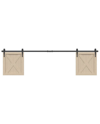 Kit de porte d'armoire coulissante 200 cm acier au carbone | Mobilier & Déco
