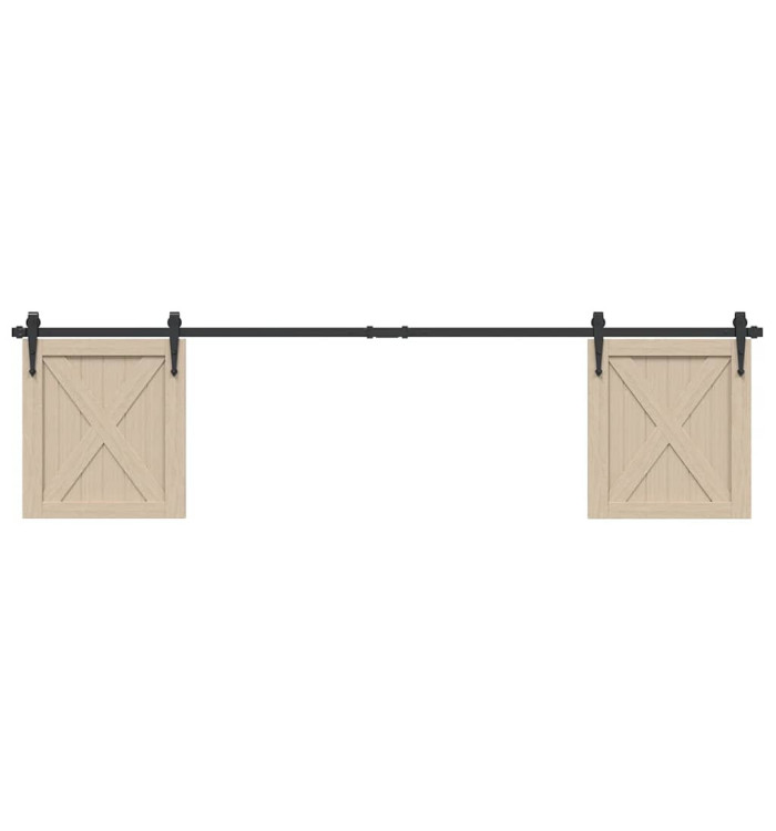 Kit de porte d'armoire coulissante 200 cm acier au carbone | Mobilier & Déco