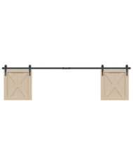 Kit de porte d'armoire coulissante 200 cm acier au carbone | Mobilier & Déco