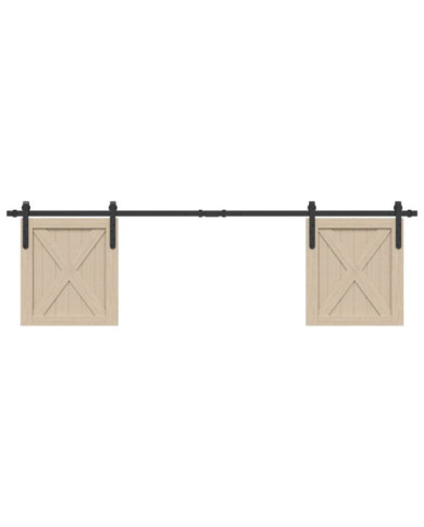 Kit de porte d'armoire coulissante 183 cm acier au carbone | Mobilier & Déco