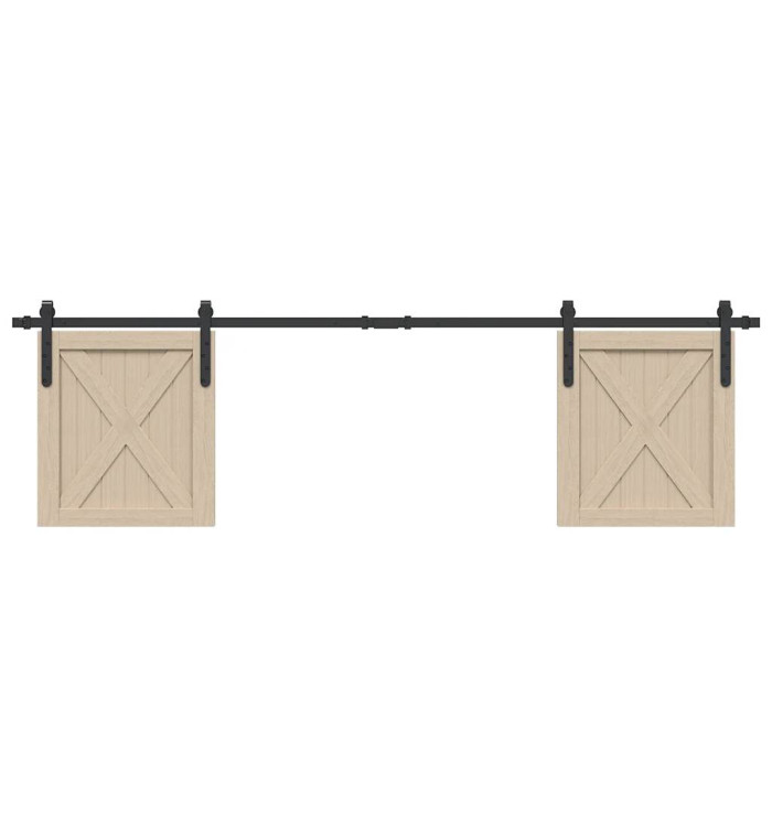 Kit de porte d'armoire coulissante 183 cm acier au carbone | Mobilier & Déco