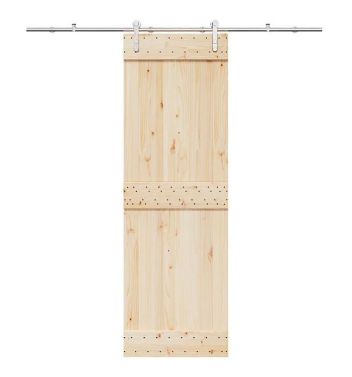 Kit fixation porte coulissante 200 cm Acier inoxydable Argenté | Mobilier & Déco