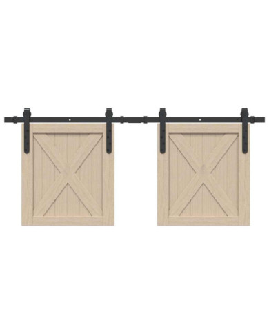 Kit de porte d'armoire coulissante 122 cm acier au carbone | Mobilier & Déco
