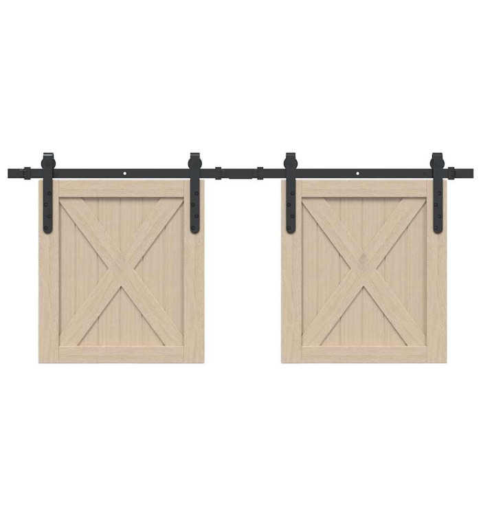 Kit de porte d'armoire coulissante 122 cm acier au carbone | Mobilier & Déco