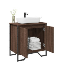 Armoire lavabo de salle de bain chêne marron 60x35x60 cm | Mobilier & Déco