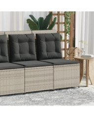 Canapé inclinable de jardin coussins gris clair résine tressée | Mobilier & Déco