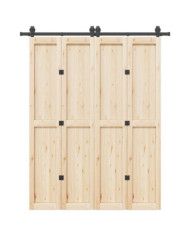 Kit de quincaillerie de porte coulissante 183 cm Acier Noir | Mobilier & Déco