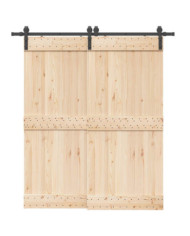 Kit de quincaillerie de porte coulissante 200 cm Acier Noir | Mobilier & Déco