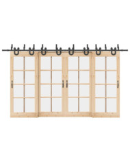 Kit de quincaillerie de porte coulissante 400 cm acier noir | Mobilier & Déco
