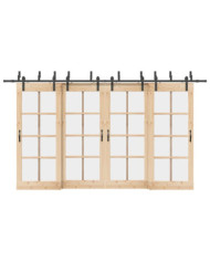 Kit de quincaillerie de porte coulissante 400 cm acier noir | Mobilier & Déco